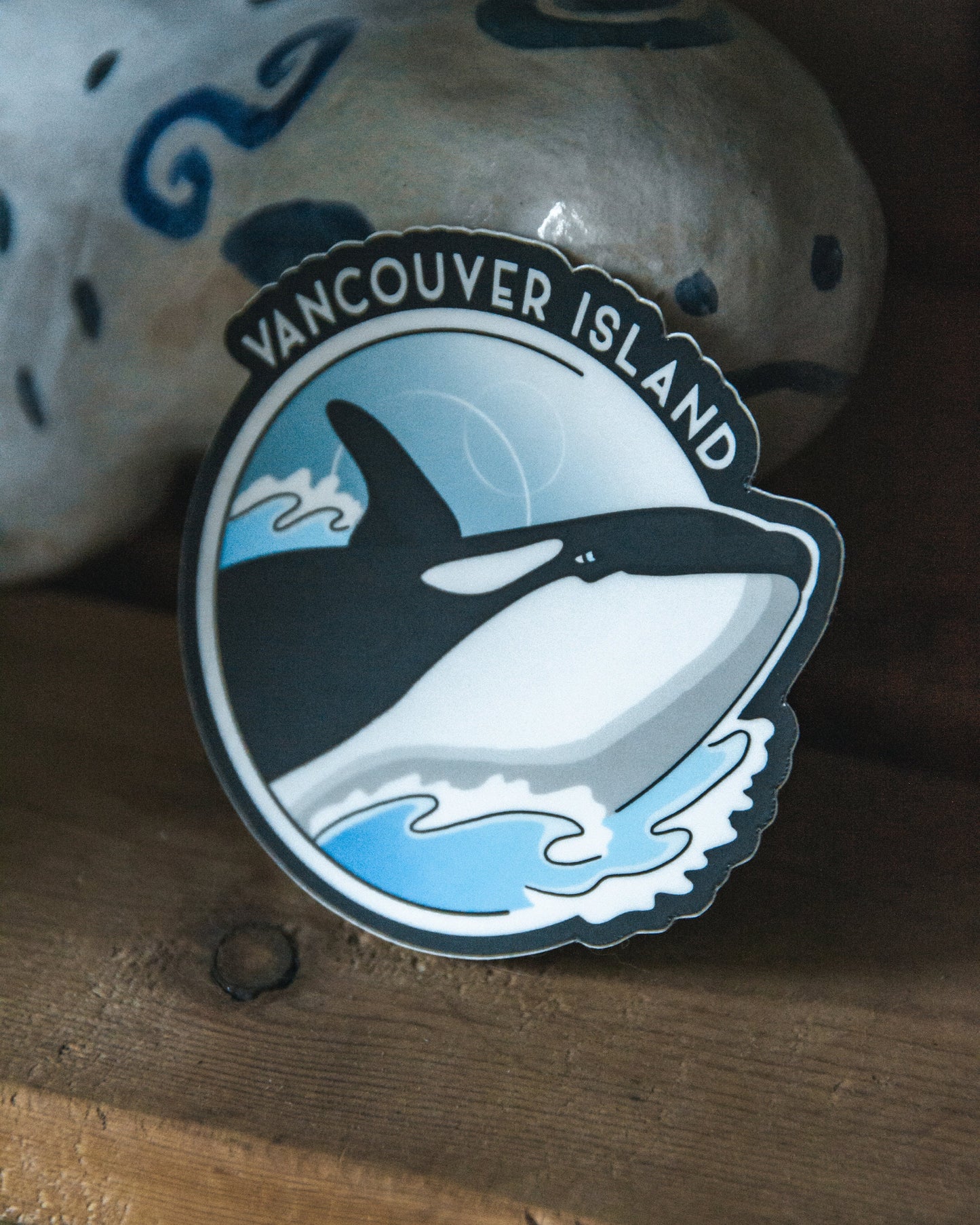 Waterproof Vinyl Sticker - Orca Wave Vancouver Island