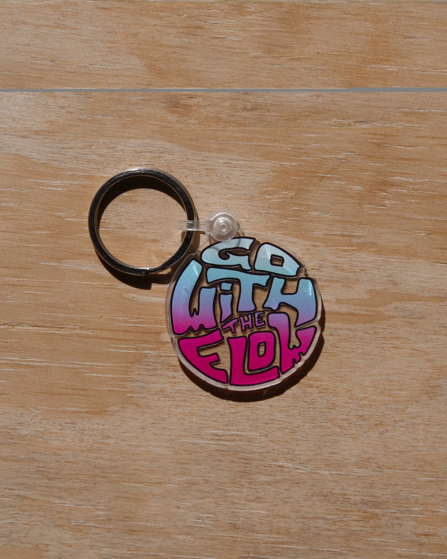 Acrylic Design Keychain - Go With The Flow Cotton Candy