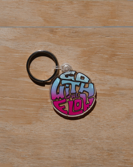 Acrylic Design Keychain - Go With The Flow Cotton Candy