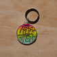 Acrylic Design Keychain - Go With The Flow Rainbow