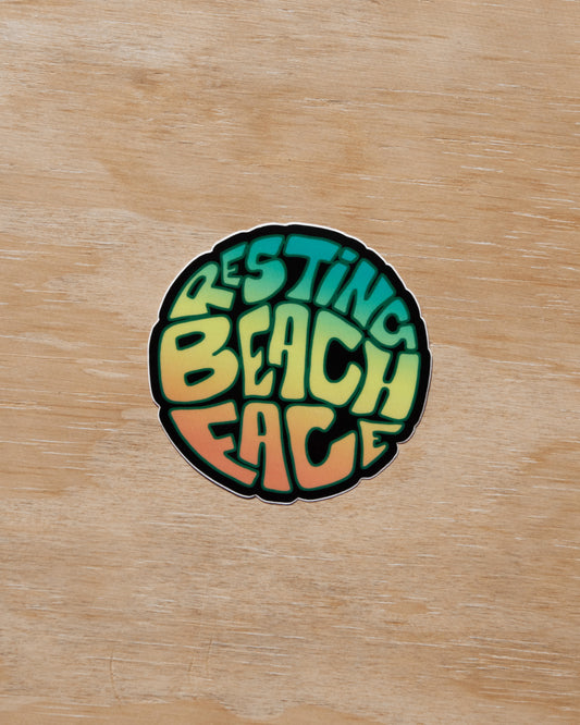 Waterproof Vinyl Sticker - Resting Beach Face