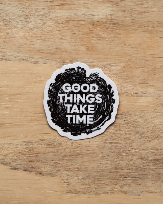 Waterproof Vinyl Sticker - Good Things Take Time Tree Rings