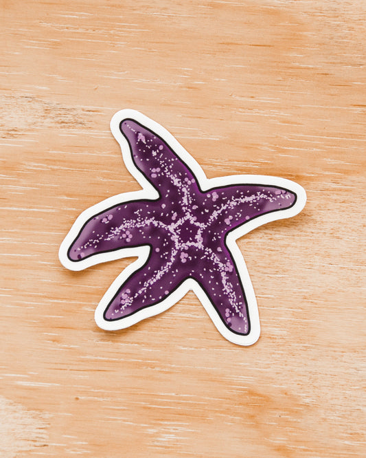 Waterproof Vinyl Sticker - Purple Starfish
