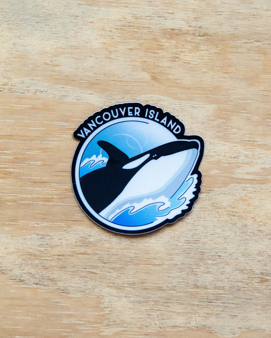 Waterproof Vinyl Sticker - Orca Wave Vancouver Island